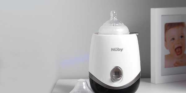 An image of Nuby electric baby bottle and food warmer in black and white. 